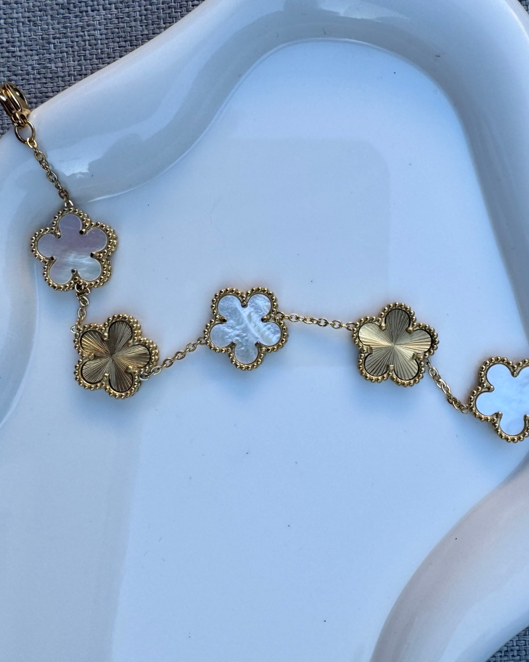 Bracelet Rosa Blanc et Doré